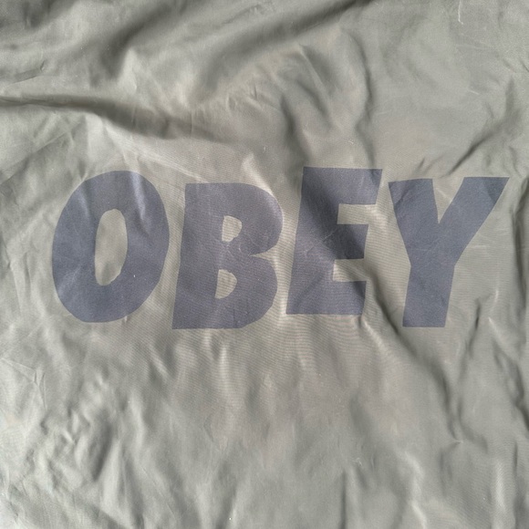 Obey Windbreaker Jacket Men's Snap front Size L - Picture 7 of 9